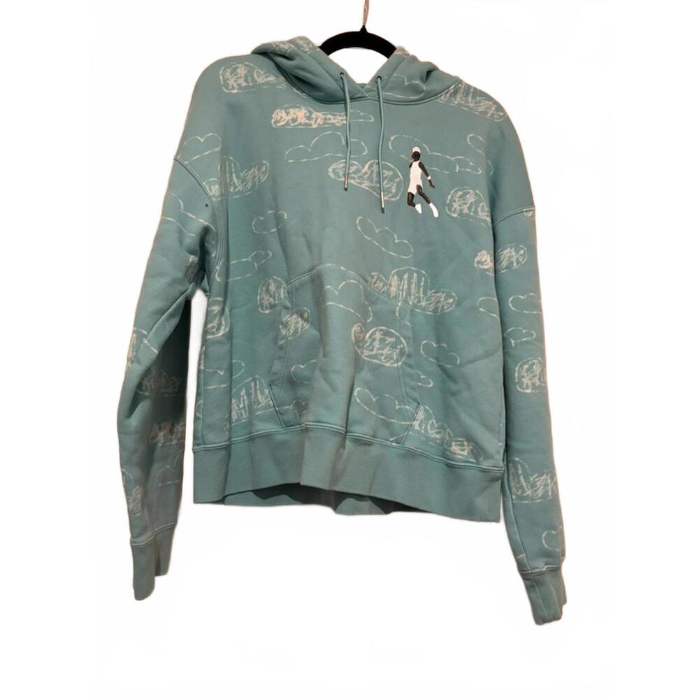 Jordan kids zip up sweatshirt‎ hoodie powder blue with clouds sz S #1565